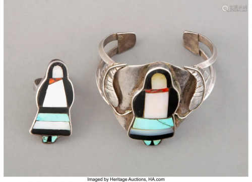 70046: Two Zuni-Style Jewelry Items c. 197…