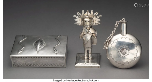70050: Three Navajo Silver Items c. 19…