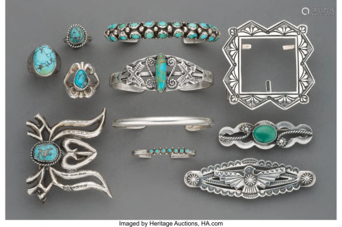 70051: Eleven Southwest Jewelry Items c.…