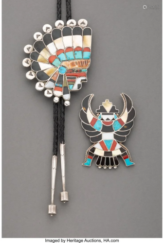 70316: Two Zuni Jewelry Items c. 1950 an…
