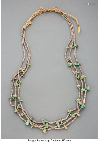 70061: A Pueblo Necklace c. 1940 turquoi…