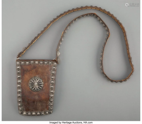 70008: A Navajo Man's Leather Pouch c. 19…