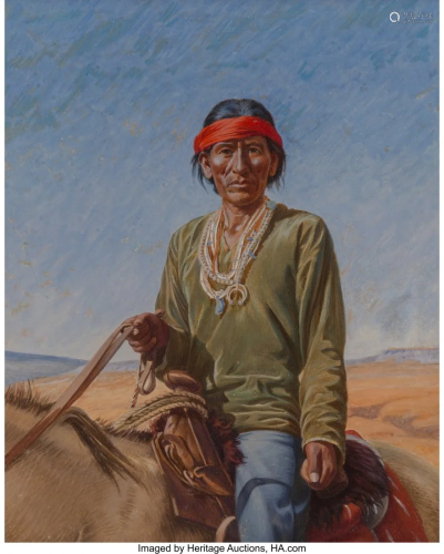 70009: Unknown Artist Navajo Man on Hor…