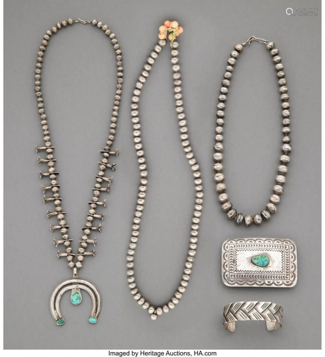 70323: Five Navajo Jewelry Items c. 1…