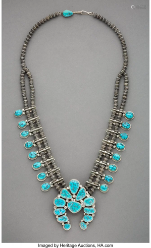 70324: A Navajo Squash Blossom Necklace,…