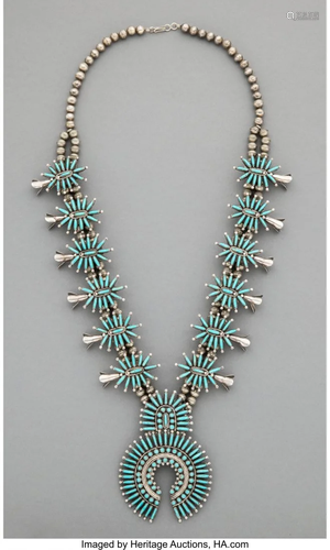 70329: A Navajo Squash Blossom Necklace,…