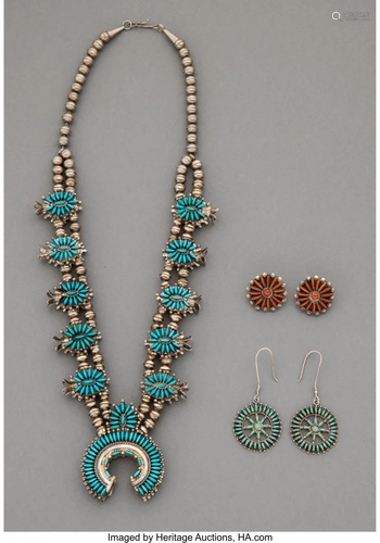 70332: Three Zuni Jewelry Items c. 1980 incl…