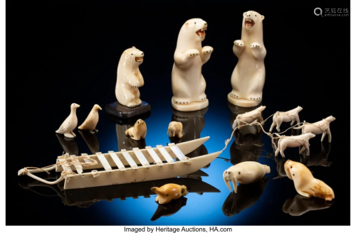 70274: Eleven Eskimo Figurines c. 1920 -…
