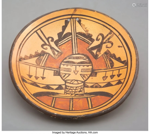 70076: A Hopi Polychrome Plate c. 1930 …