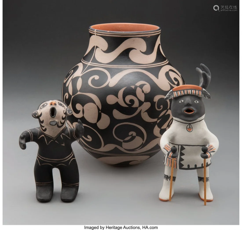 70361: Three Cochiti Pottery Items Inez …