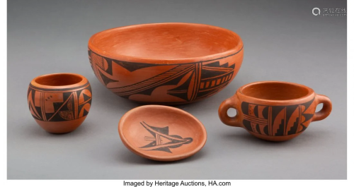 70078: Four Hopi Black-On-Red Vessels Susie…