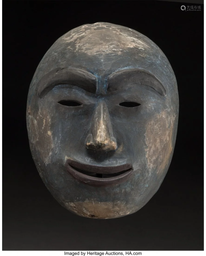 70254: An Eskimo Polychrome Wood Mask c…