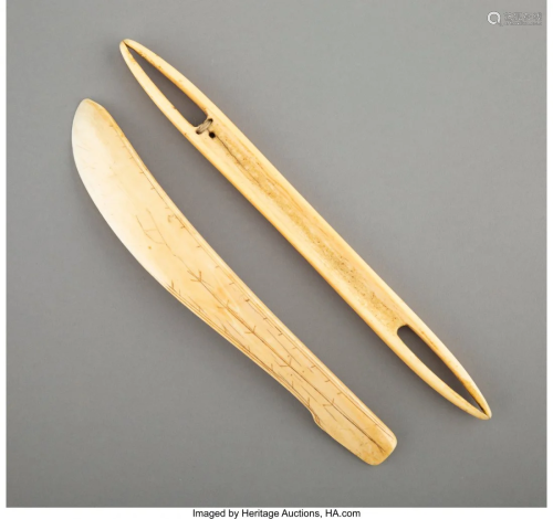 70259: Two Eskimo Implements c. 1890 includ…