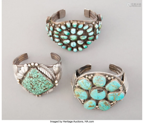 70039: Three Navajo Bracelets c. 1940 …