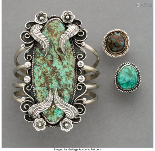 70040: Three Navajo Jewelry Items c. 1…