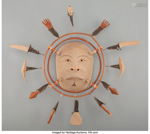 70265: A Nunivak Island Polychrome Mask c.…