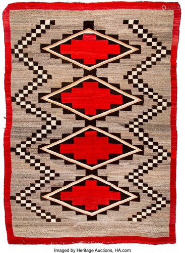 70380: A Navajo Regional Rug c. 1940 nat…