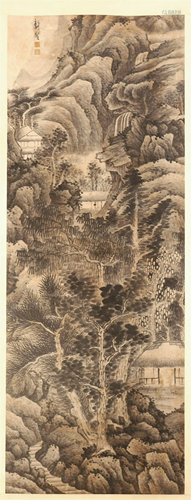 CHINESE SCROLL PAINTING OF MOUNTAIN…