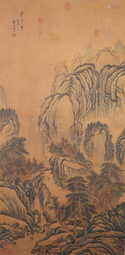 CHINESE SCROLL PAINTING OF MOUNTAIN…