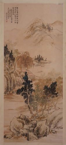 CHINESE SCROLL PAINTING OF MOUNTAIN…