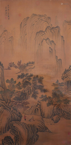 CHINESE SCROLL PAINTING OF MOUNTAIN…