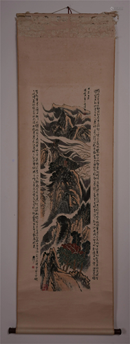 CHINESE SCROLL PAINTING OF MOUNTAIN…