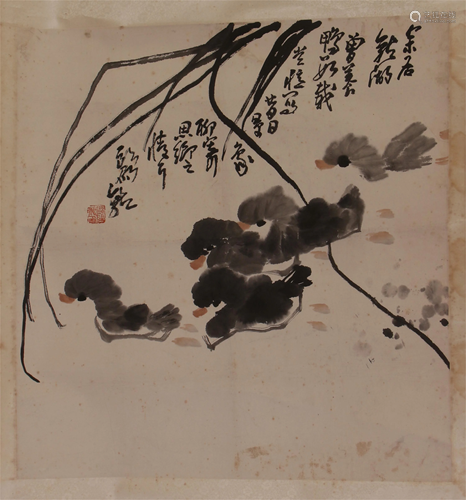 CHINESE SCROLL PAINTING OF DUCK AND…