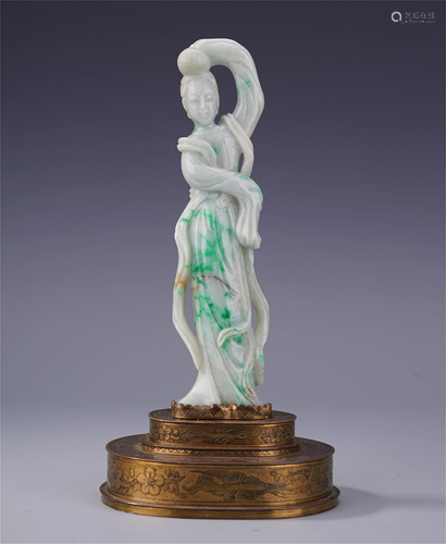 CHINESE JADEITE STANDING BEAUTY ON …