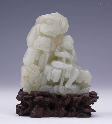 CHINESE WHITE JADE LOHAN SCHOLAR R…