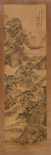 CHINESE SCROLL PAINTING OF MOUNTAIN…