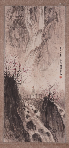 CHINESE SCROLL PAINTING OF MOUNTAIN…