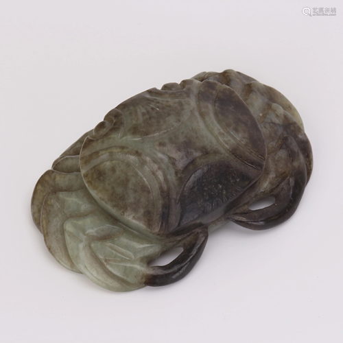 CHINESE CELADON JADE CRAB PAPER WEIGHT