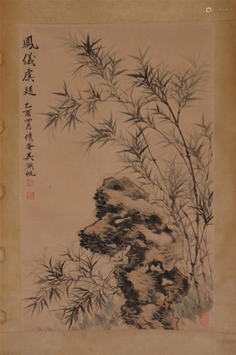 CHINESE SCROLL PAINTING OF BAMBOO A…