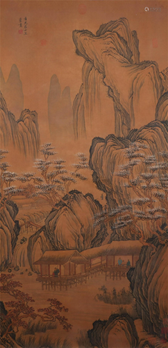 CHINESE SCROLL PAINTING OF MOUNTAIN…