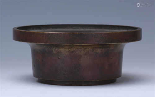 CHINESE BRONZE BOWL SHAPED CENSER