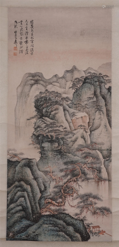 CHINESE SCROLL PAINTING OF MOUNTAIN…