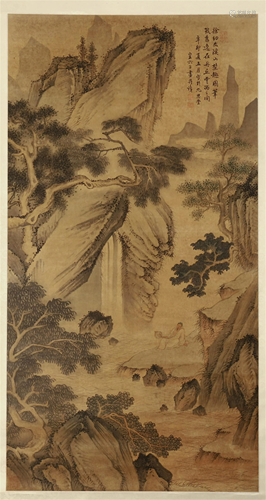 CHINESE SCROLL PAINTING OF MOUNTAIN…