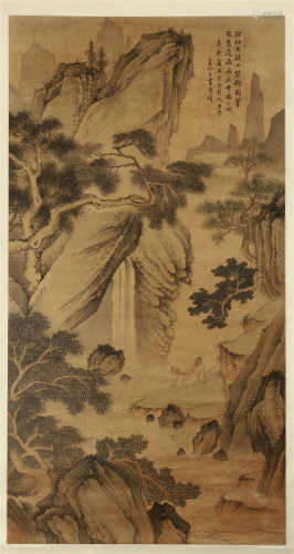 CHINESE SCROLL PAINTING OF MOUNTAIN…