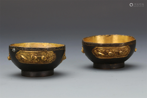 PAIR OF CHINESE GILT BRONZE BUDDHIST R…