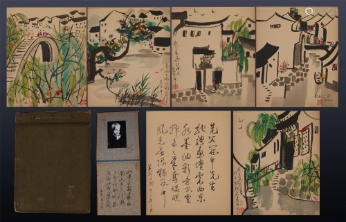 EIGHT PAGES OF CHINESE ALBUM PAINTIN…