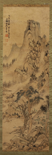 CHINESE SCROLL PAINTING OF MOUNTAIN…