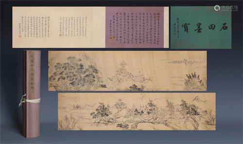 CHINESE HAND SCROLL PAINTING OF M…