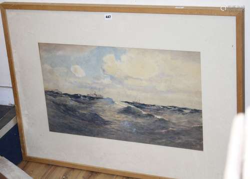 Warren Williams (1863-1918), watercolour, 'The Deep Blue Sea - taking a Liverpool pilot', signed and