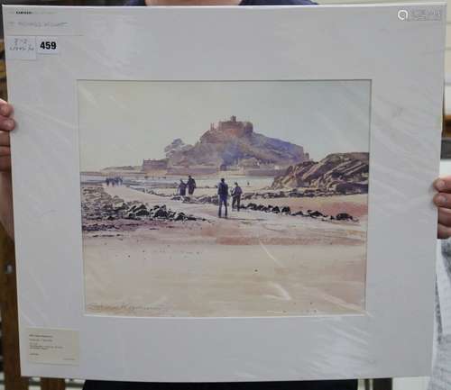 Stan Kaminski (b.1952), watercolour, St Michaels Mount, signed, 34 x 39cm Condition: Perhaps very