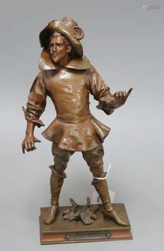 Vital Cormes. A bronze figure of Fracasse, signed in the bronze, height 34cm Condition: A light