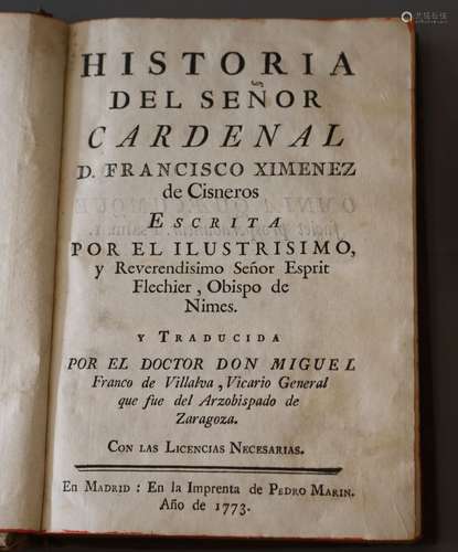 Flechier, Esprit, 1632-1710 - Historia del Senor Cardenal D. Francisco Ximenez de Cisneros, calf,