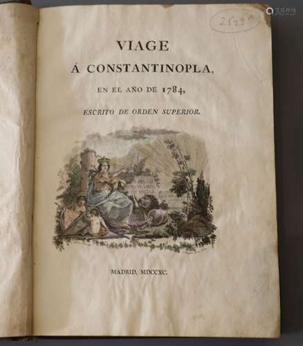 Moreno, Jose, 1748-1792. - Viage a Constantinopla en el ano de 1784, burr calf, folio, 24 plates,