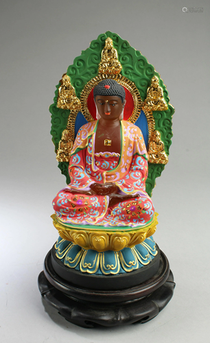 Chinese Peking Glass Buddha Statue