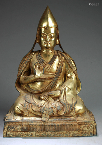 Chinese Gilt Bronze Bodhisattva Statue