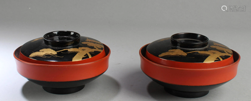 A Pair of Lacquer Bowls